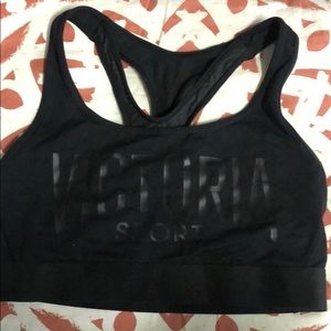 Black on black sports bra